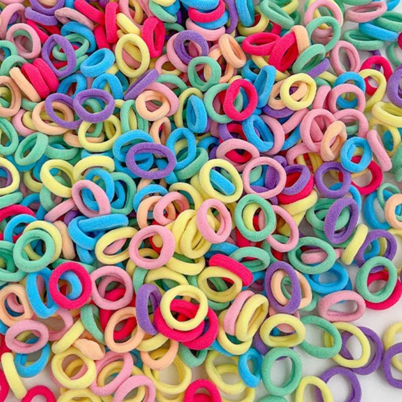 Tesvyns 300Pcs Baby Hair Ties Cotton Toddler Hair Ties for Girls and Kids, Kids Seamless Hair Bands Ponytail Holders(Multiple colors) - Image 5